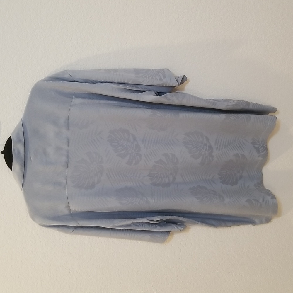 Luau men's shirt finest silk,grayish blue ,XL Camp style. Hawaiian. - Picture 6 of 6